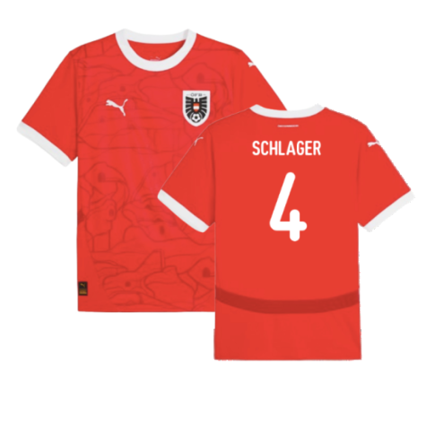 Austria Xaver Schlager 4 Home Soccer Jersey Euro 2024