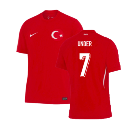 Turkey Cengiz Ünder 7 Away Soccer Jersey Euro 2024