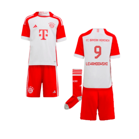 Bayern Munich Robert Lewandowski 9 Kids Home Soccer Jersey 2023/24