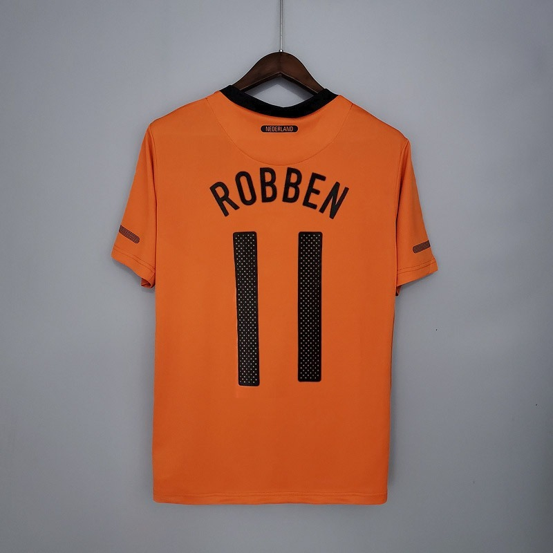 Netherlands Arjen Robben 11 Home Retro Soccer Jersey World Cup 2010