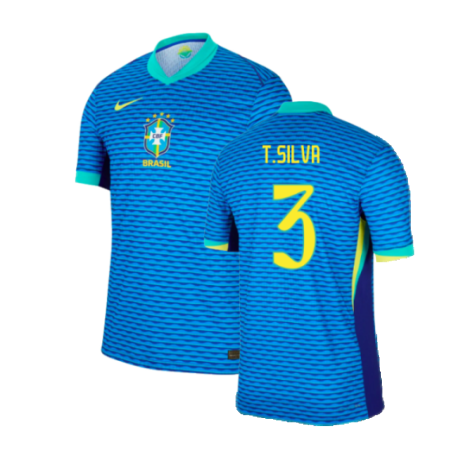 Brazil Thiago Silva 3 Away Soccer Jersey 2024/25