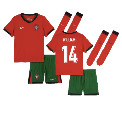 Portugal William Carvalho 14 Kids Home Soccer Jersey Euro 2024