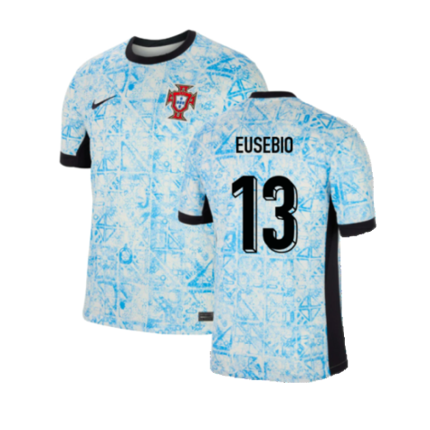 Portugal Eusébio 13 Away Soccer Jersey Euro 2024