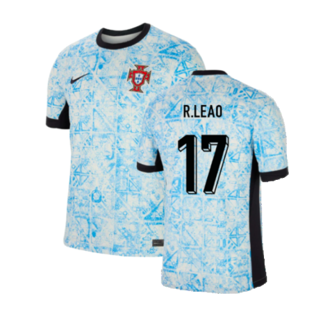 Portugal Rafael Leão 17 Away Soccer Jersey Euro 2024