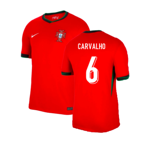 Portugal Ricardo Carvalho 6 Home Soccer Jersey Euro 2024