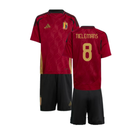 Belgium Youri Tielemans 8 Kids Home Soccer Jersey Euro 2024