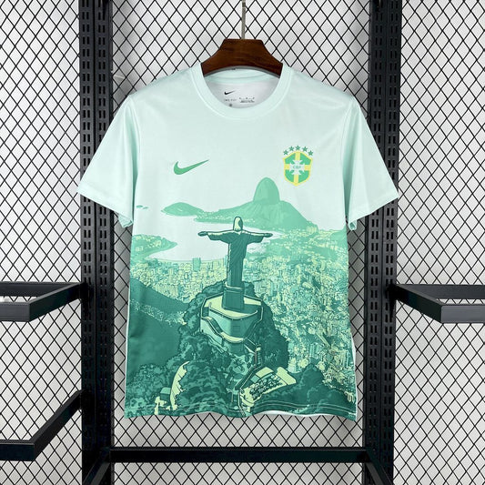 Brazil X Cristo Redentor Special Edition Soccer Jersey 2025-2026 - Green