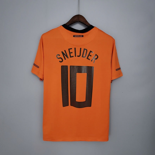 Netherlands Wesley Sneijder 10 Home Retro Soccer Jersey World Cup 2010