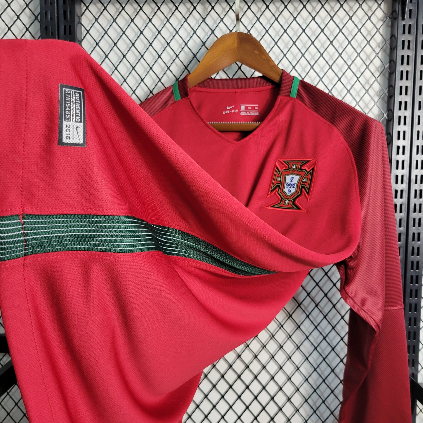 Portugal Retro Long Sleeve Home Soccer Jersey UEFA Euro 2016
