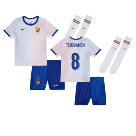 France Aurélien Tchouaméni 8 Kids Away Soccer Jersey Euro 2024