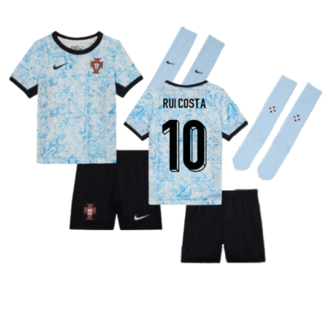 Portugal Rui Costa 10 Kids Away Soccer Jersey Euro 2024