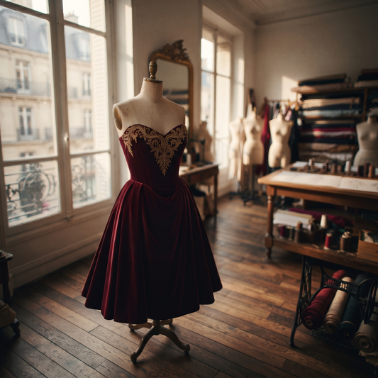 The 'Aurelia' Hand-Embroidered Silk Velvet Gown