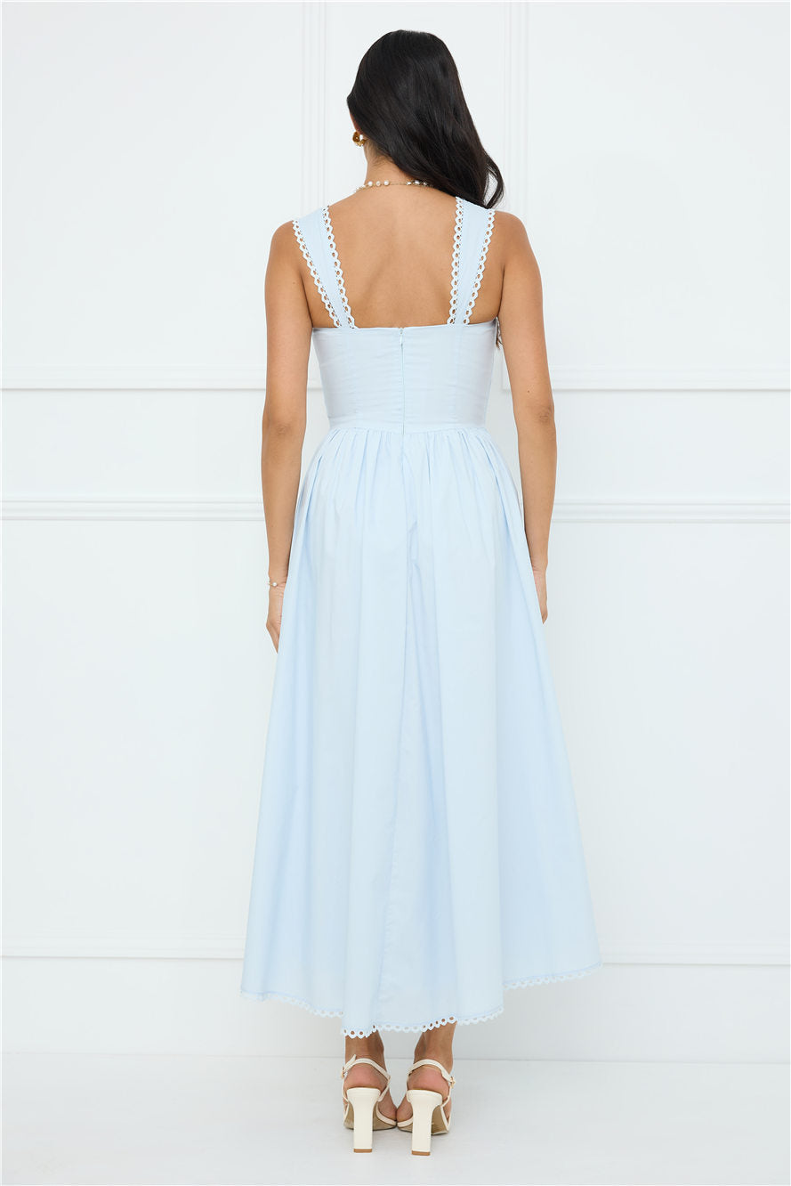Luxe Serene Midi Dress Blue