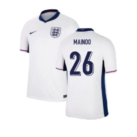 England Kobbie Mainoo 26 Home Soccer Jersey Euro 2024