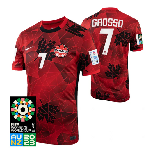 Canada Julia Grosso 7 Home Soccer Jersey World Cup 2023