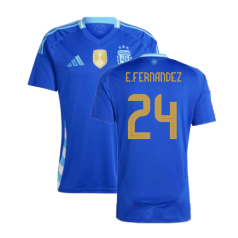 Argentina Enzo Fernandez 24 Away Soccer Jersey 2024/25