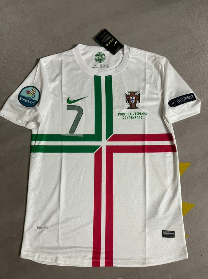 Portugal Cristiano Ronaldo 7 Retro Away Soccer Jersey Euro Cup 2012