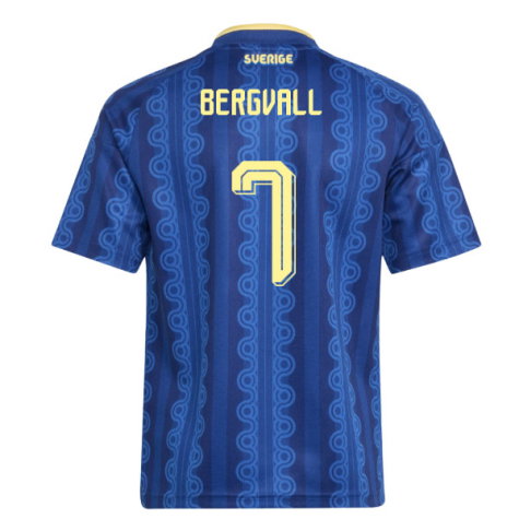 Sweden Lucas Bergvall 7 Away Soccer Jersey World Cup 2026