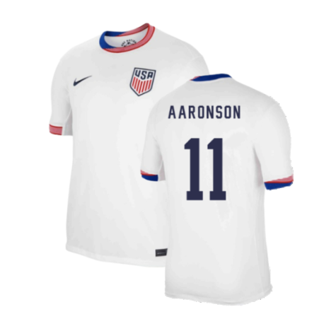 USA Brenden Aaronson 11 Home Soccer Jersey 2024/25