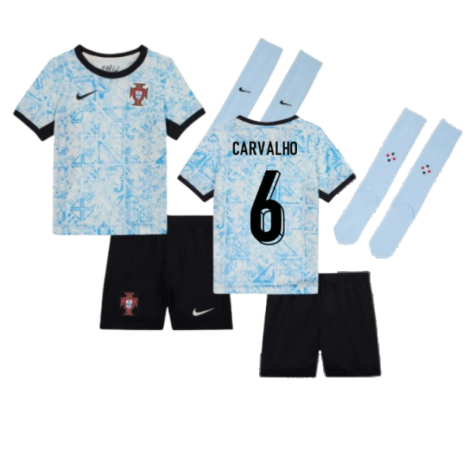 Portugal Ricardo Carvalho 6 Kids Away Soccer Jersey Euro 2024