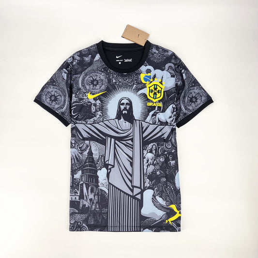 Brazil Jesus Christ The Redeemer Limited Edition Soccer Jersey 2024/25 - Black