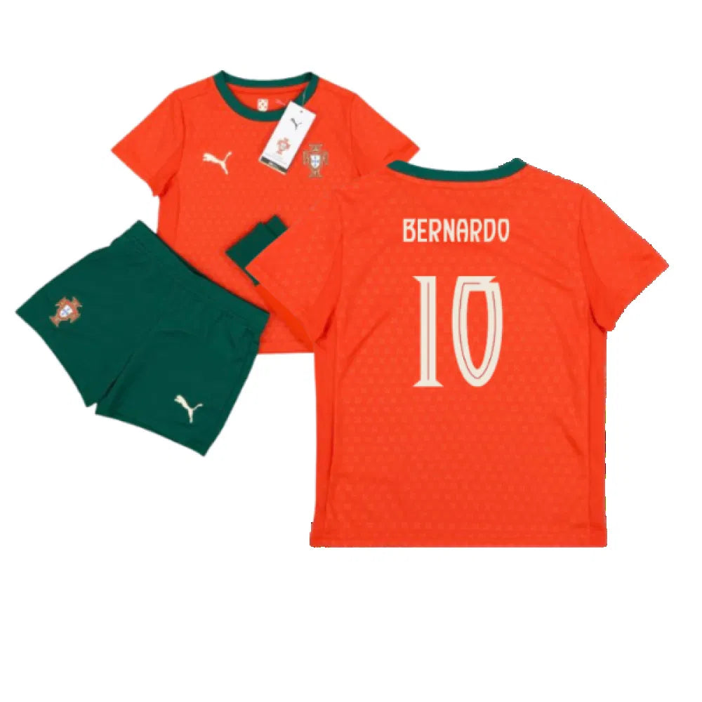Portugal Bernardo Silva 10 Home Soccer Jersey Kids Kit 2025-2026