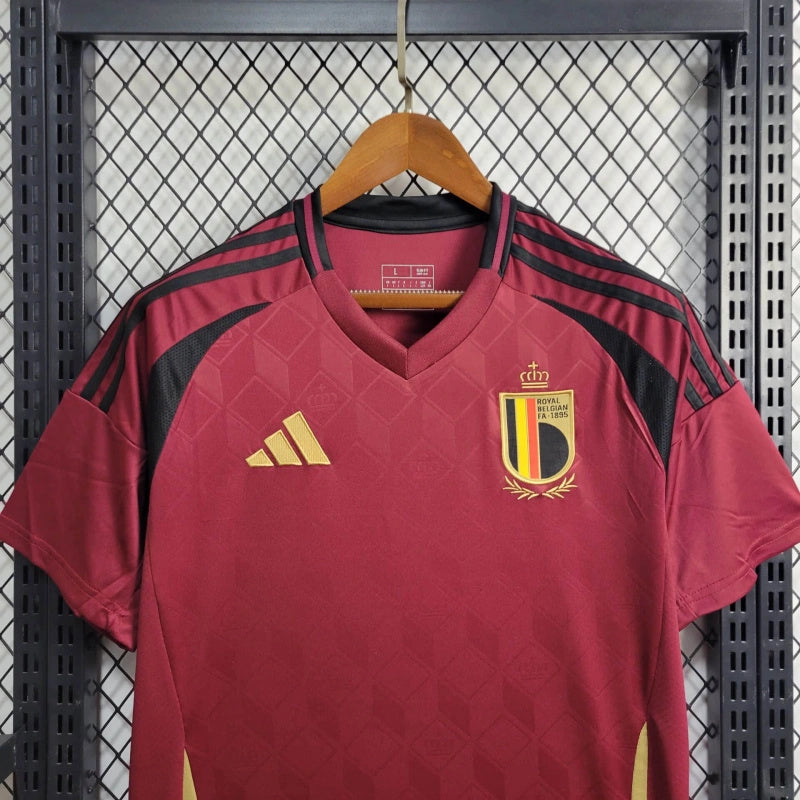Belgium Arthur Theate 3 Home Soccer Jersey UEFA Euro 2024