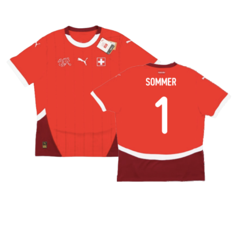 Switzerland Yann Sommer 1 Home Soccer Jersey Euro 2024