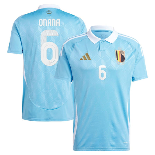 Belgium Amadou Onana 6 Away Soccer Jersey UEFA Euro 2024