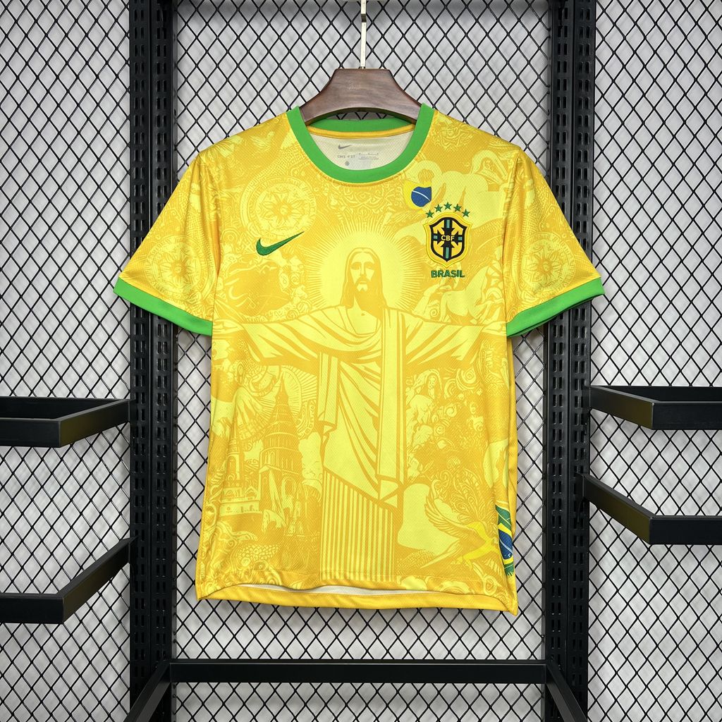 Brazil x Jesus Christ Limited Edition Soccer Jersey 2024/25 - Yellow