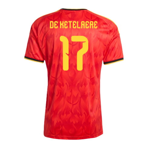 Belgium Charles De Ketelaere 17 Home Soccer Jersey World Cup 2026